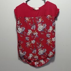 Hippie Rose Red Floral Women's Blouse